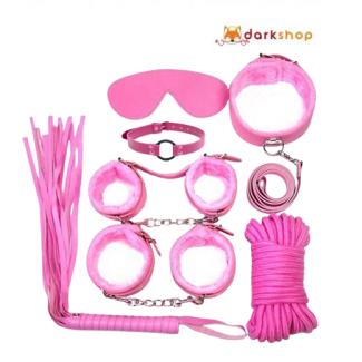 7 Pcs Pink Color Bondage Women Sex BDSM Restraint Set