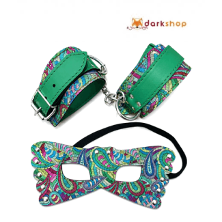 Adjustable Colorful Wrist Cuffs and Blindfold Set