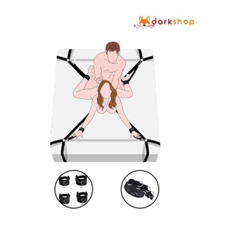 Bed Restraints with Hand Cuffs & Ankle Cuff Premium Straps Bondage