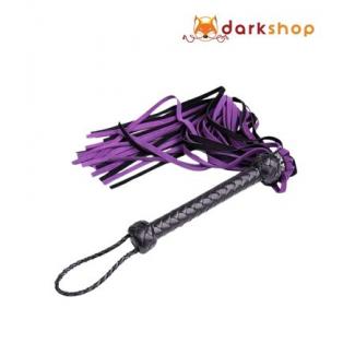 Black Faux Leather Flogger with Purple