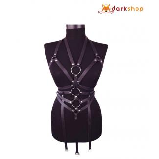Women's Synthetic Leather Leg Body Harness Belt With Handcuffs – BDSM Bondage