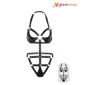 Black Bodysuit Chastity Belt For Women