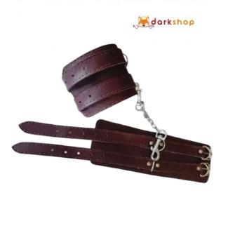 Burgundy Double Buckle Handcuffs