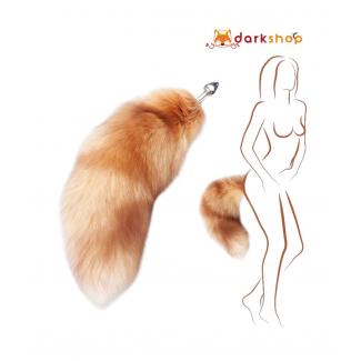 Gold Fox Tail Anal Plug Stainless Steel