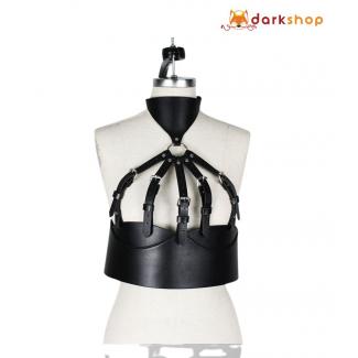 Leather belt harness body garter choker