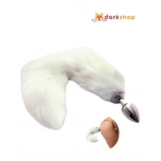 White Fox Tail Anal Butt Plug