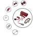 6 Pcs Red/Black Luxury Leather Bdsm kit