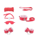 Pink & Black 7 Pcs set BDSM Bondage Kit Handcuffs