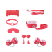 Pink & Black 8 Pcs set BDSM Bondage Kit Handcuffs