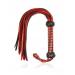 Red Black Leather Weave Whip