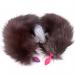 Silicone Butt Plug Black Fox Tail with Smooth Fur